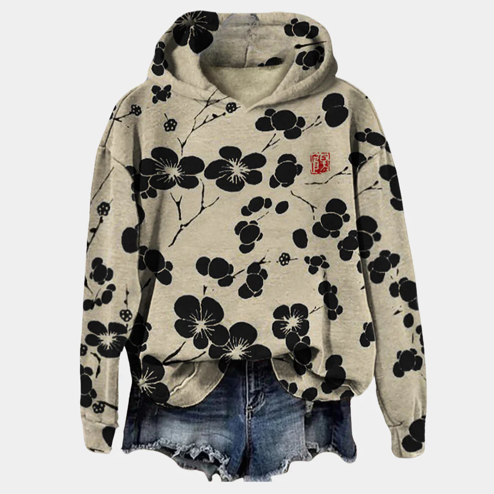 Ryu – Casual Hoodie met Koi Art Print Dames