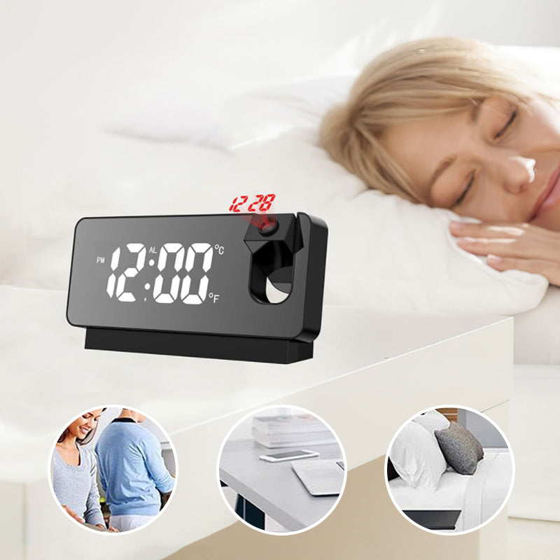 Digitale wekker met projectie en thermometer