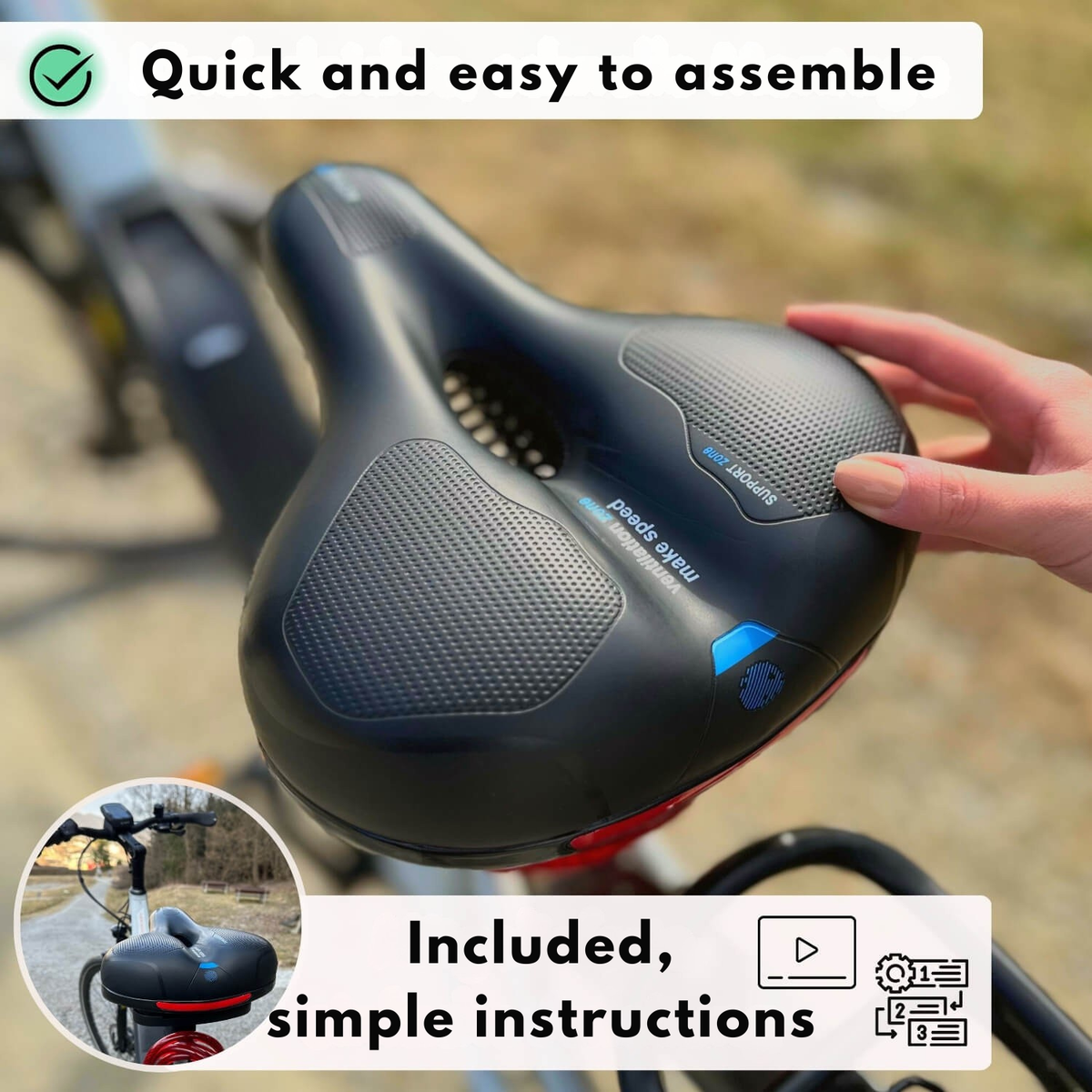 Fietszadel | Ergonomisch comfort | Schokdempend ontwerp