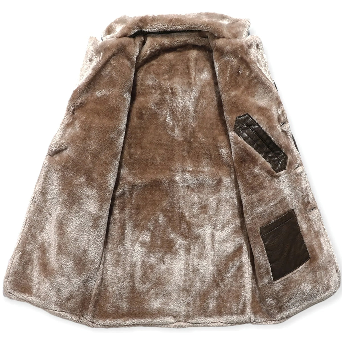 Tijdloos lange leren Jas Met Sherpa fleece Voor Heren - Matthew