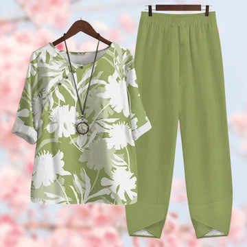 Elora – vintage bloemenprint tweedelige set