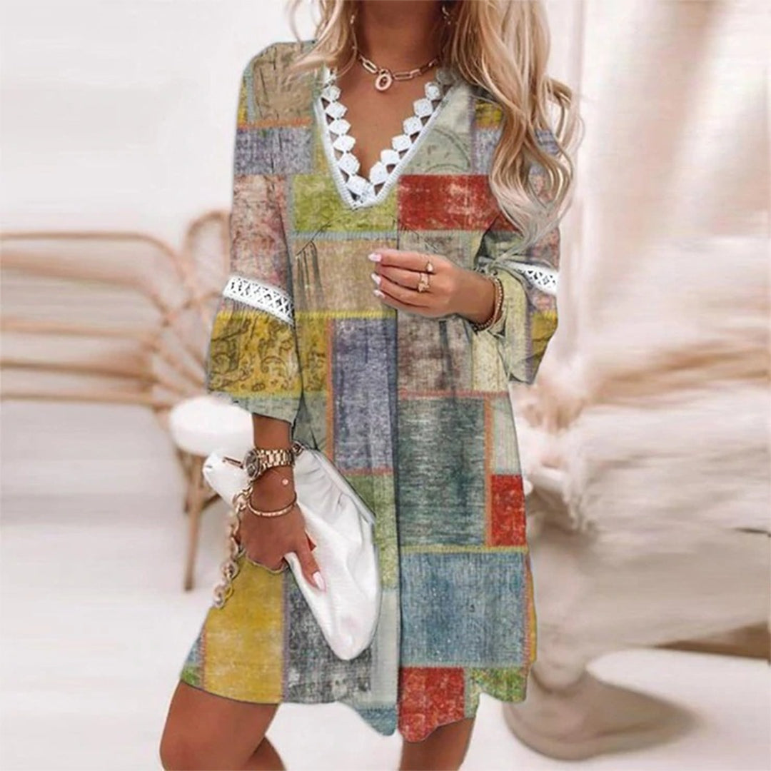 SunBreeze – Boho Zomerjurk met Gehaakte Details