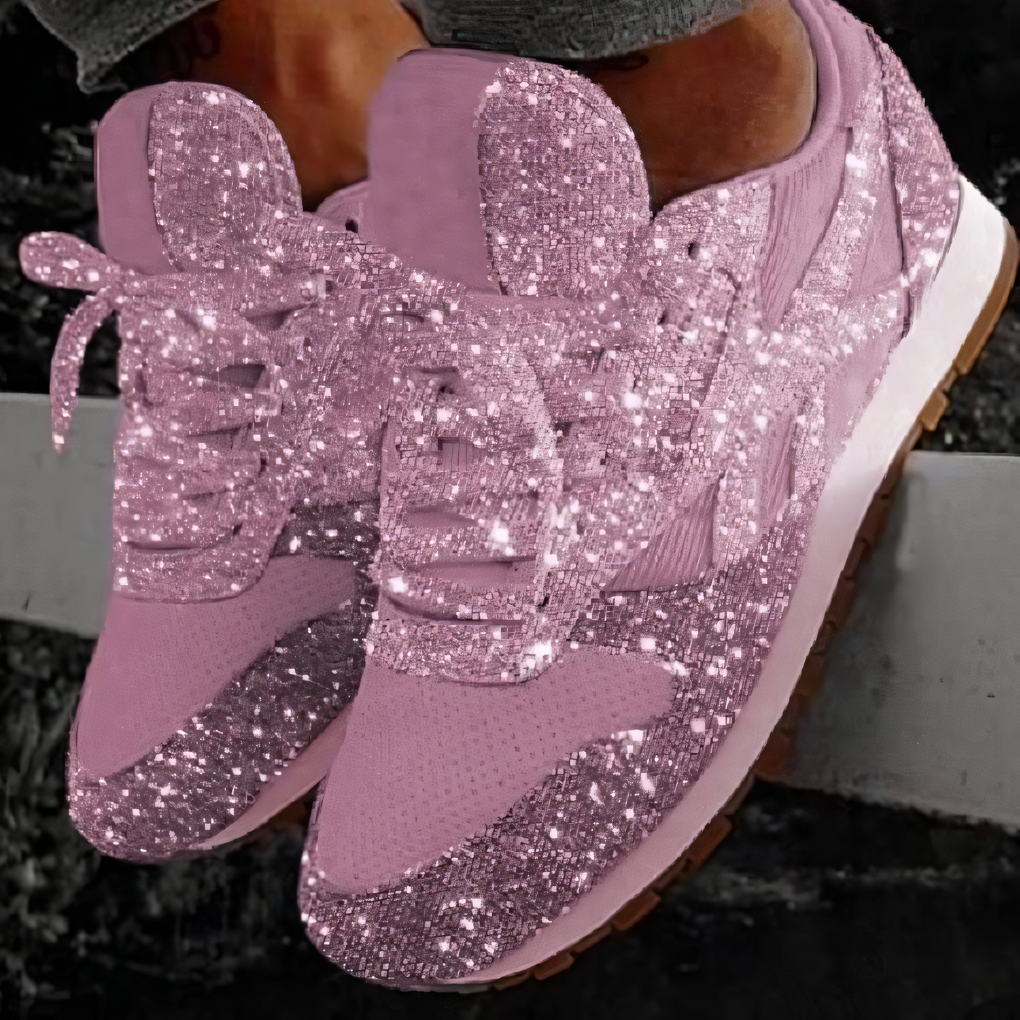 Glitter chunky sneakers voor dames