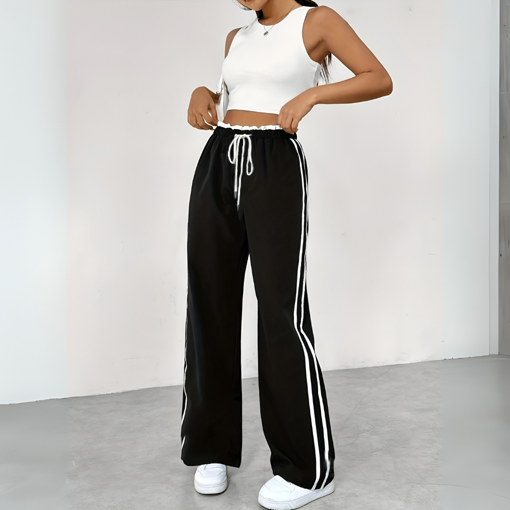 Trendy sportieve wijde broek