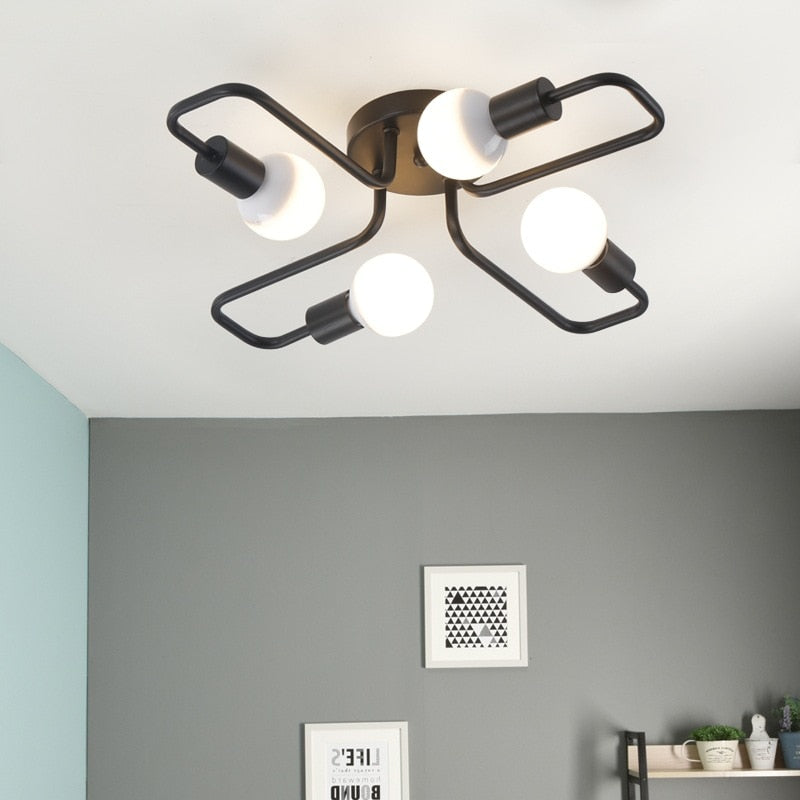 Silva Vintage LED Plafondlamp Industriële Stijl Woonkamer Metaal 5 Kleuren