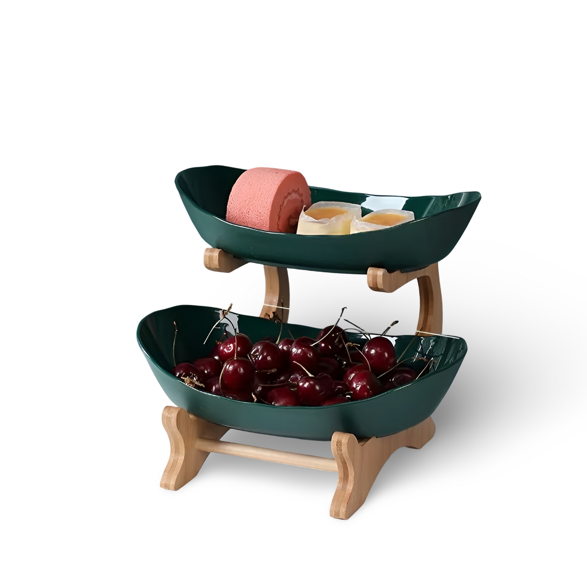 Houten Fruitmand met Meerdere Niveaus - Moderne Fruitschaal