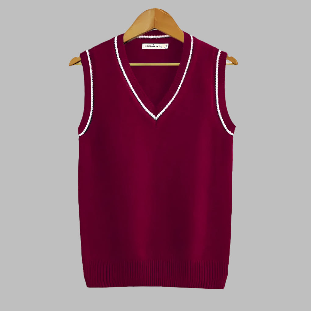 Retro gestreepte preppy stijl mouwloze trui
