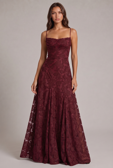 Olivia maxi-jurk - elegante avondjurk met bloemenpatroon