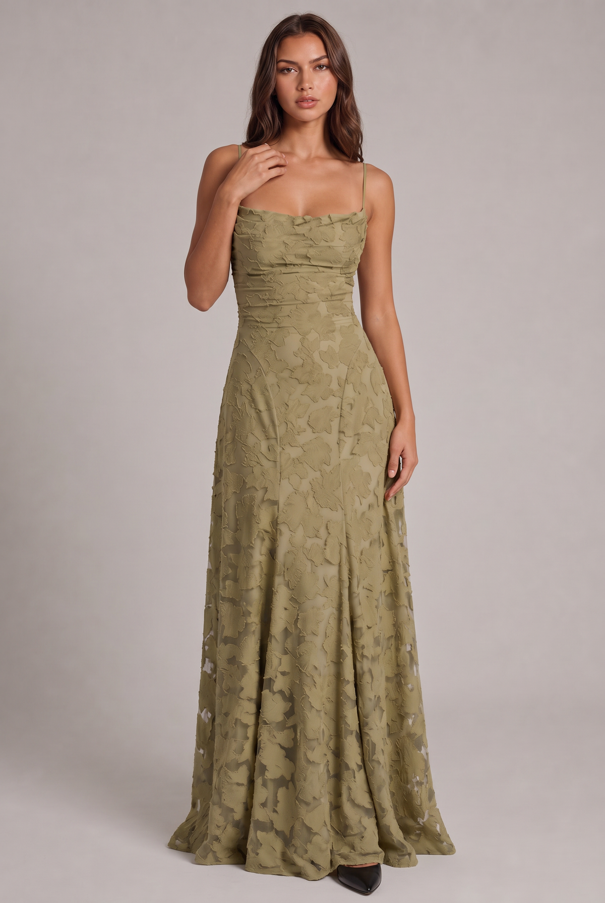 Olivia maxi-jurk - elegante avondjurk met bloemenpatroon