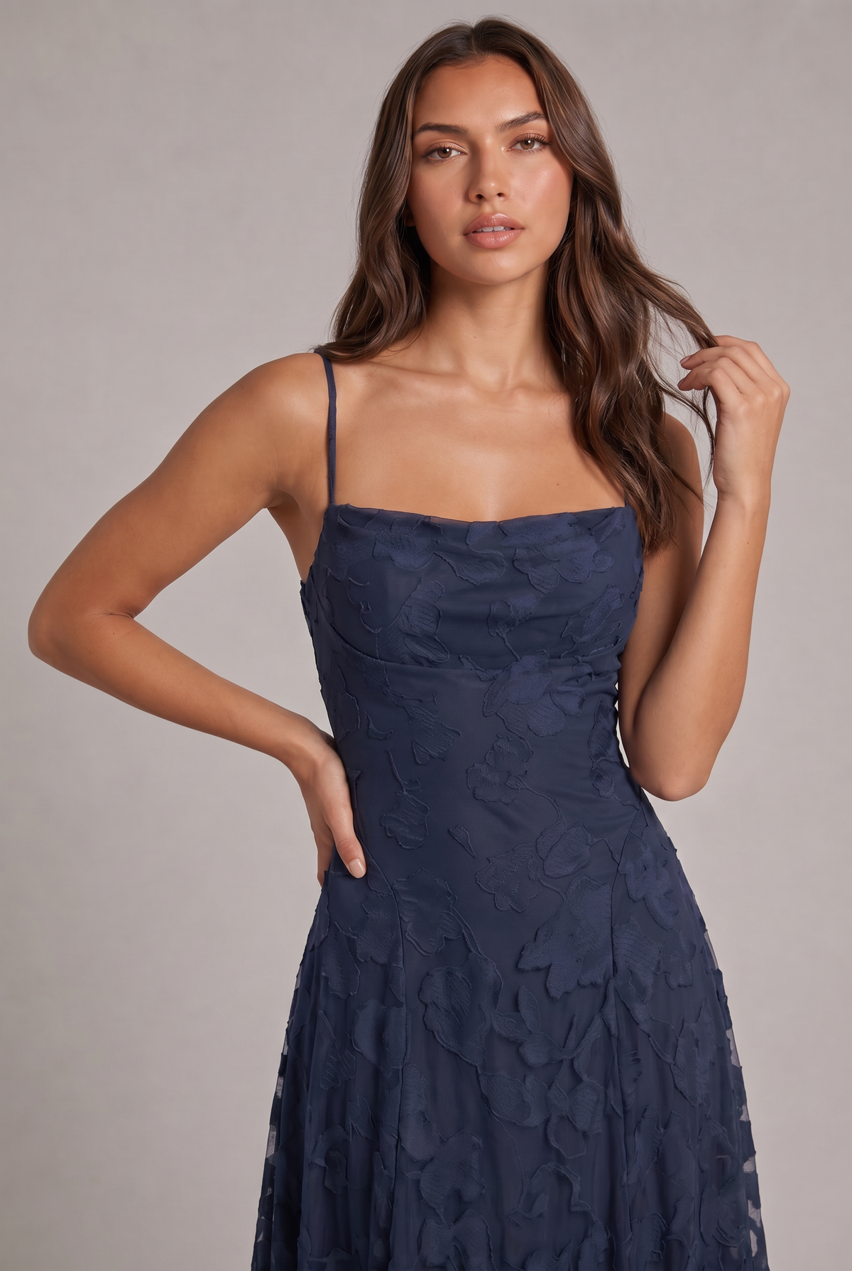 Olivia maxi-jurk - elegante avondjurk met bloemenpatroon