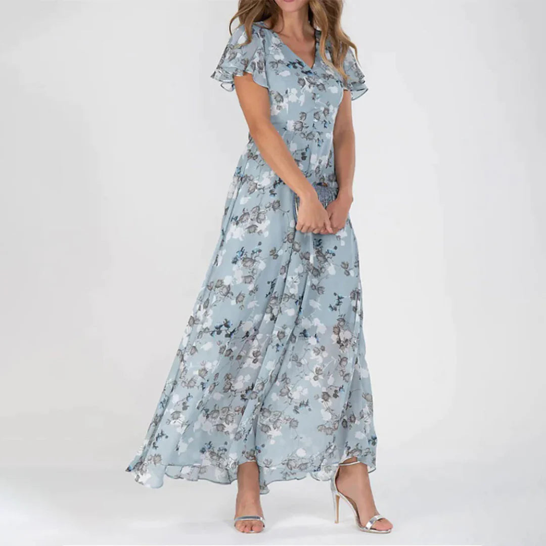 Celeste – Vintage Bloemenprint Maxi-jurk Dames