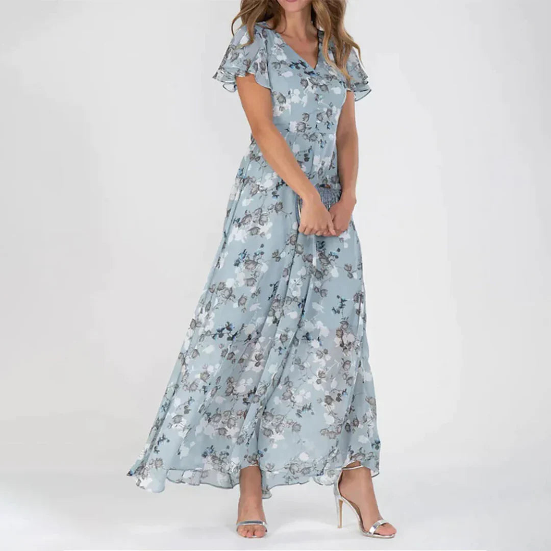 Vintage Bloemenprint Maxi-jurk Dames