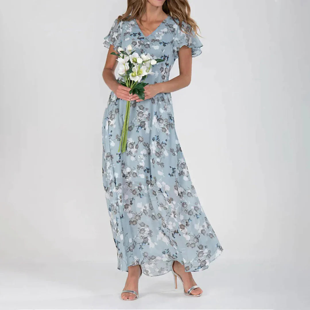 Celeste – Vintage Bloemenprint Maxi-jurk Dames