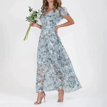 Celeste – Vintage Bloemenprint Maxi-jurk Dames