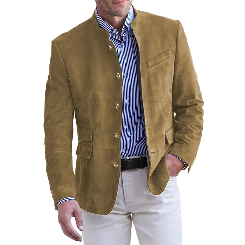 Herenjasje met opstaande kraag en knoopsluiting, regular-fit blazer
