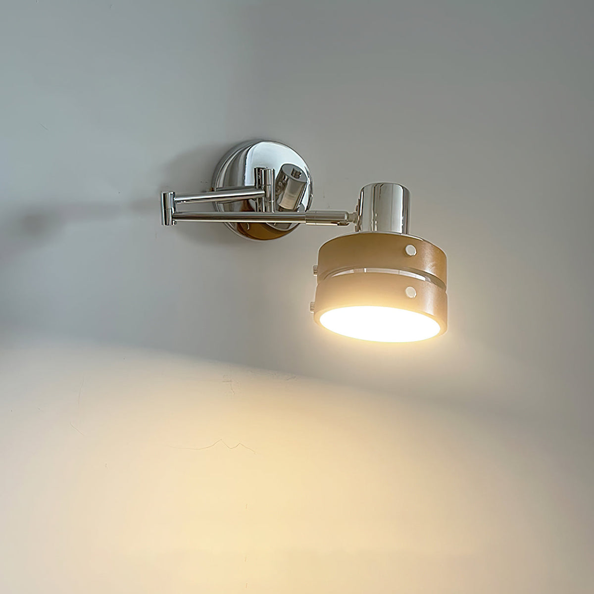 Flare Wandlamp Chroom Hout Mid-Century