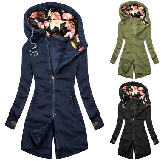 Bianca - comfortabele lange Winterjas Met Capuchon Dames