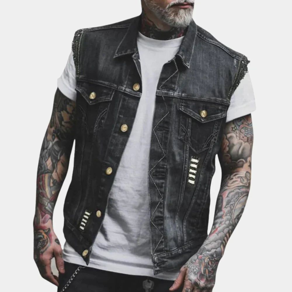 Mouwloos Denim Vest voor Heren