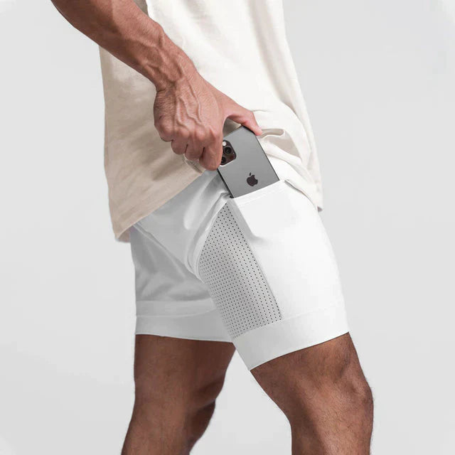 Dubbelgelaagde Compressieshorts voor Heren