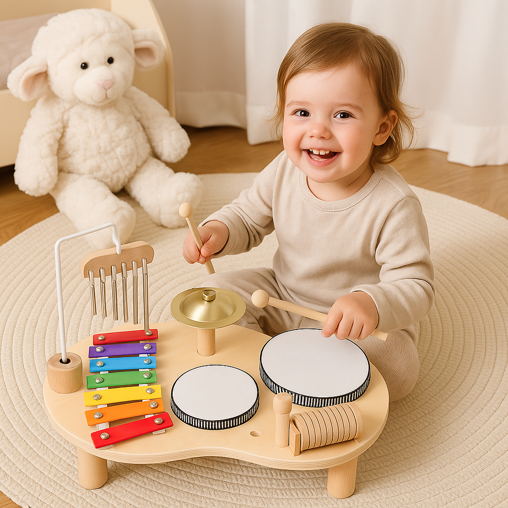 Houten Montessori-muziektafel – alles-in-één muziekinstrumentenset voor kinderen