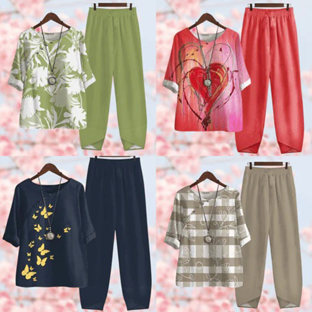 Elora – vintage bloemenprint tweedelige set