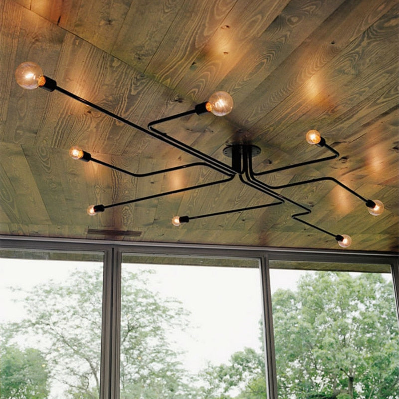 Silva Vintage LED Plafondlamp Industriële Stijl Woonkamer Metaal 5 Kleuren