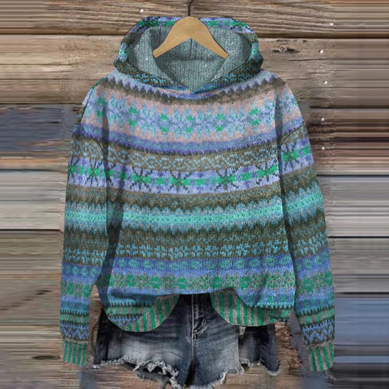 Dames Vintage Fair Isle Hoody