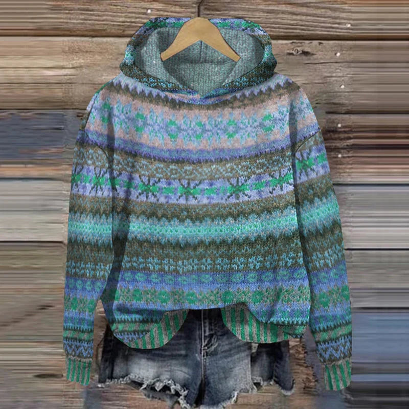 Vintage Fair Isle Hoody voor Dames