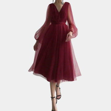 Elvira – Vintage Midi-Jurk met Kantdetails