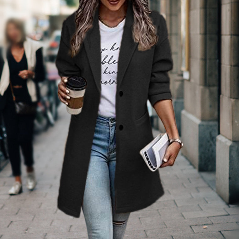 Elona - stijlvolle lange Damesjas Voor herfst & Winter