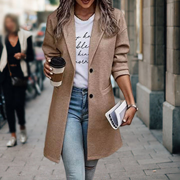 Elona - stijlvolle lange Damesjas Voor herfst & Winter