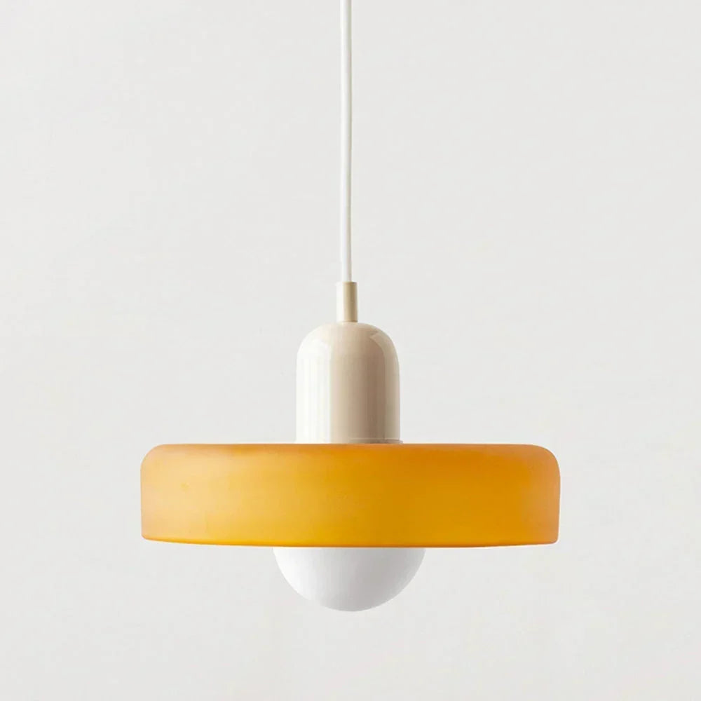Bauhaus pendelleuchte van gekleurd glas