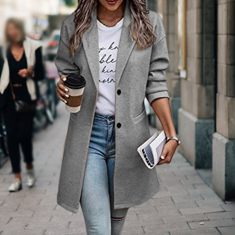 Elona - stijlvolle lange Damesjas Voor herfst & Winter