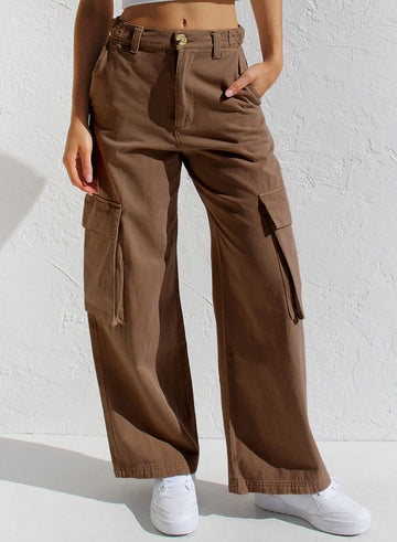 Niva – Trendy Hoge Taille Cargo Jeans Dames