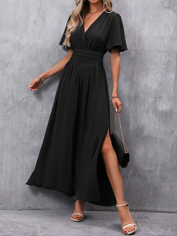 Elegante V-hals maxi-jurk voor dames