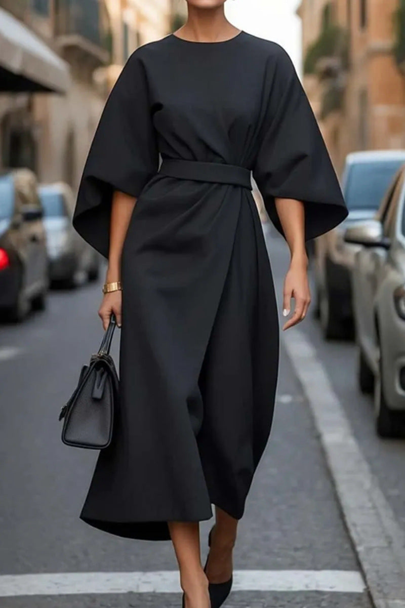 Elegante Batwing Zomerjurk met Tailleband