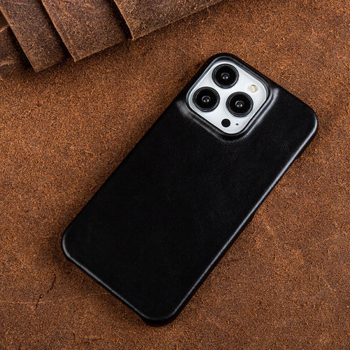Hoesje in leerlook voor iPhone 13 tot 16