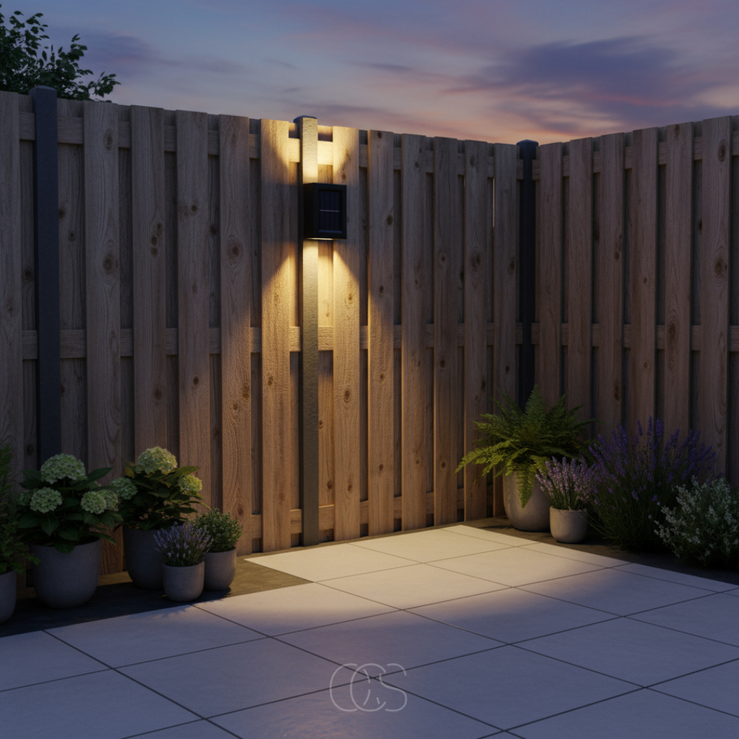 Draadloze zonne-energie-wandlamp voor buiten met sensor, IP65 waterdicht
