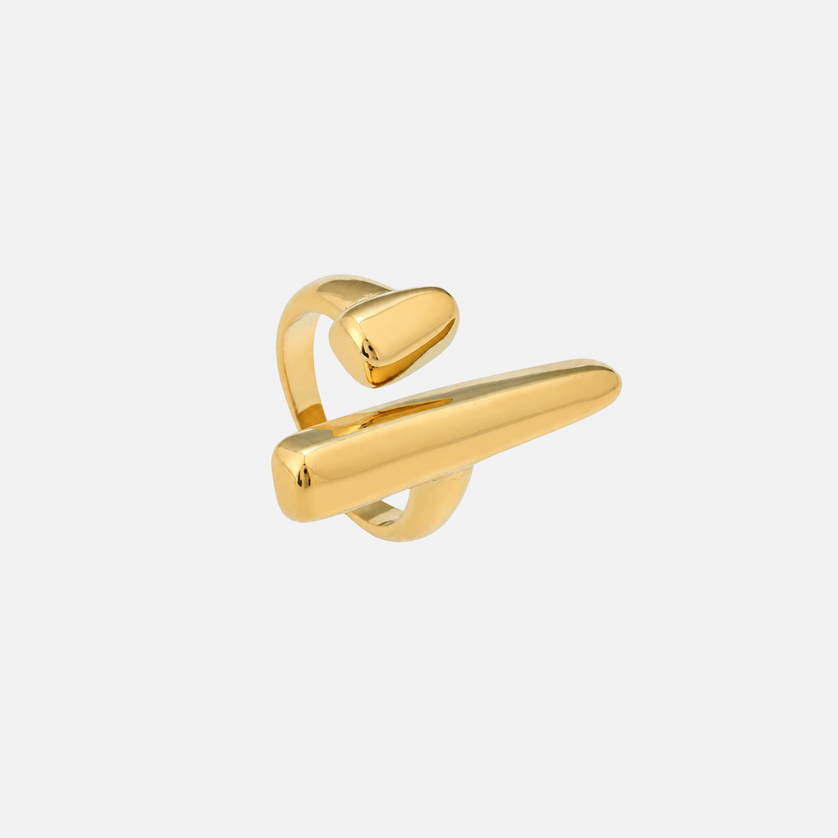 Axis – verstelbare sculpturale gouden ring