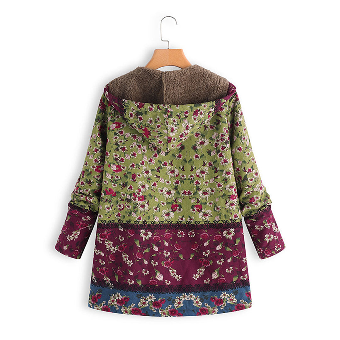 Kleurrijke Teddy Jas lang Met Capuchon Dames