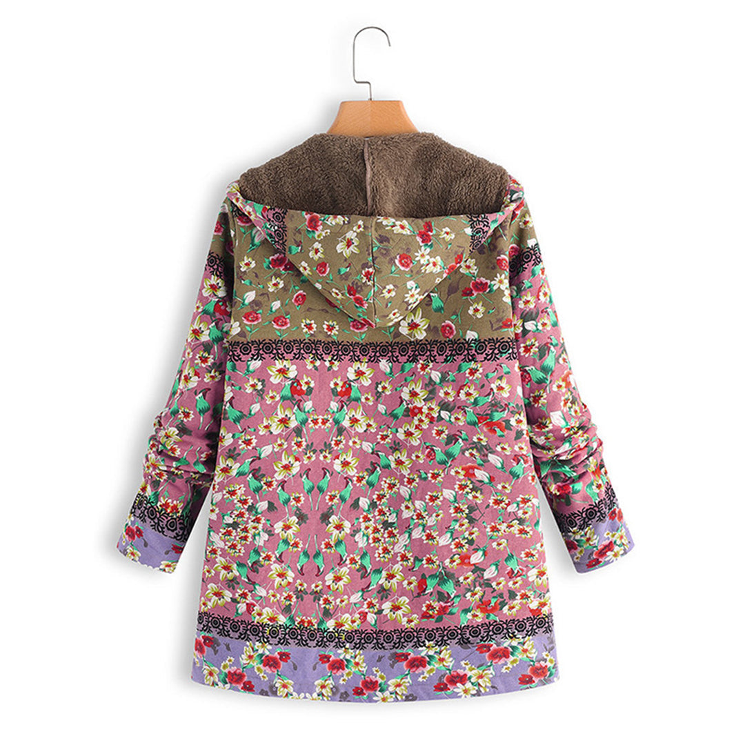 Kleurrijke Teddy Jas lang Met Capuchon Dames