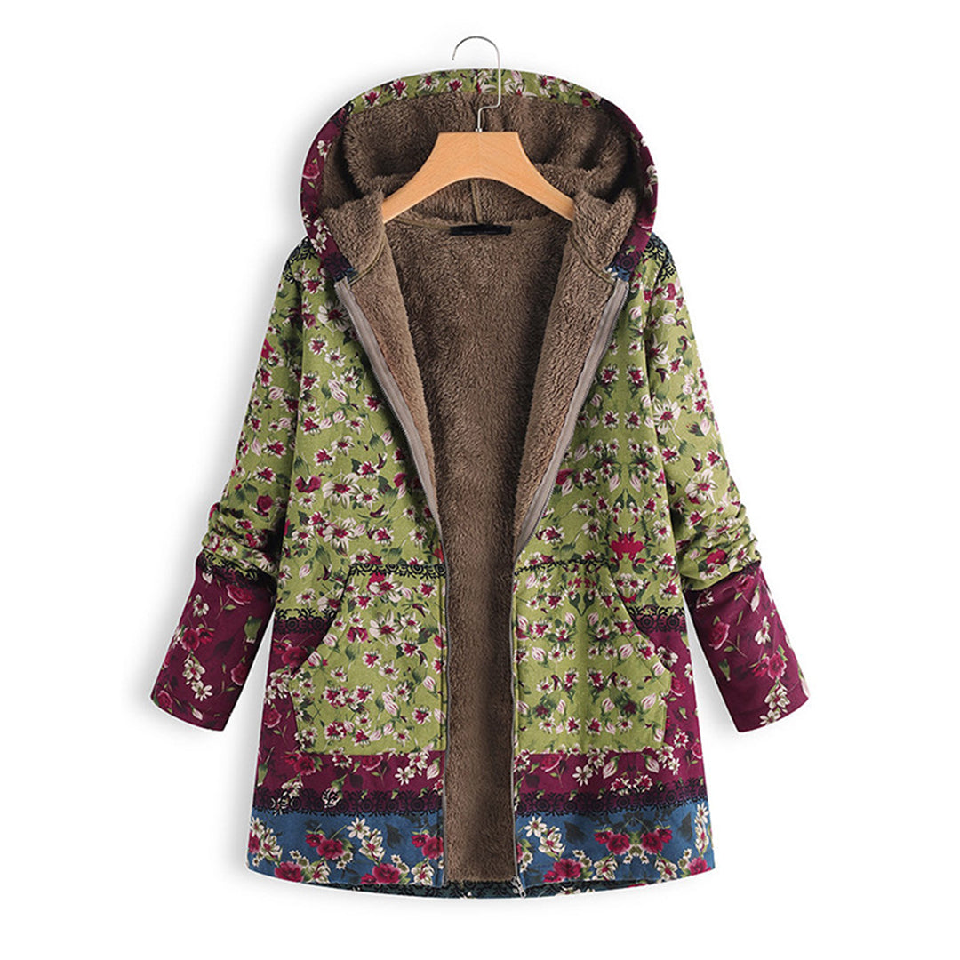Kleurrijke Teddy Jas lang Met Capuchon Dames