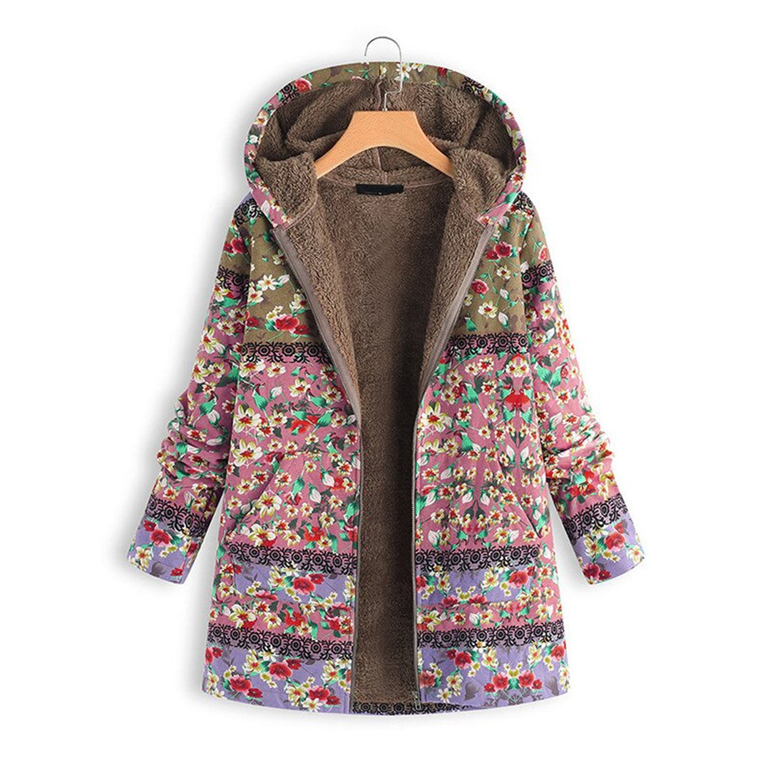 Kleurrijke Teddy Jas lang Met Capuchon Dames