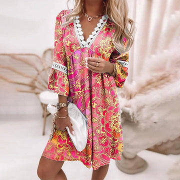 SunBreeze – Boho Zomerjurk met Gehaakte Details