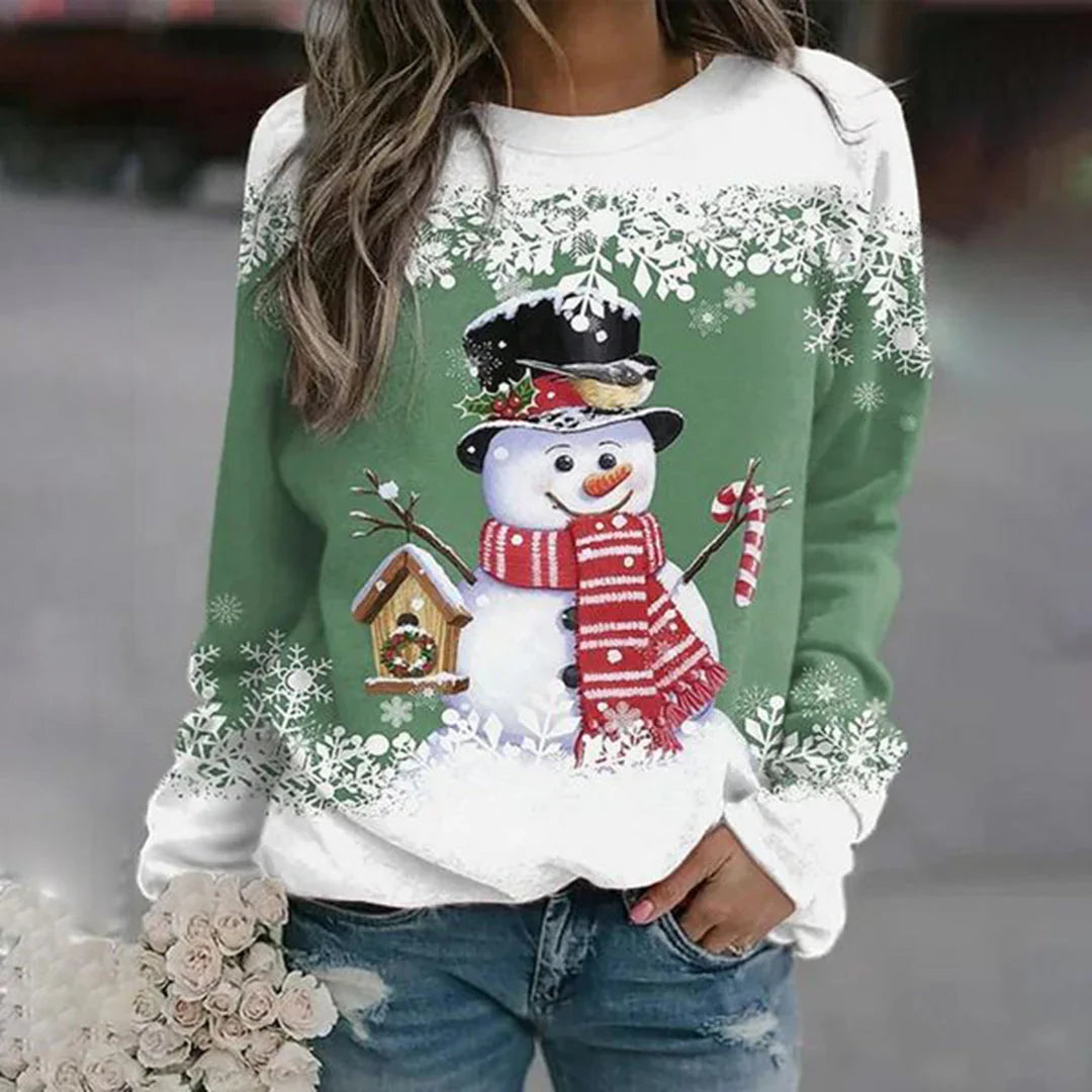 Comfortabele Sneeuwman Kersttrui Dames