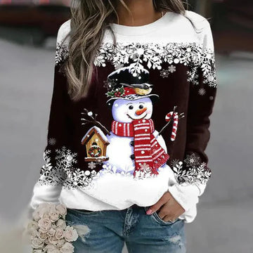 Comfortabele Sneeuwman Kersttrui Dames