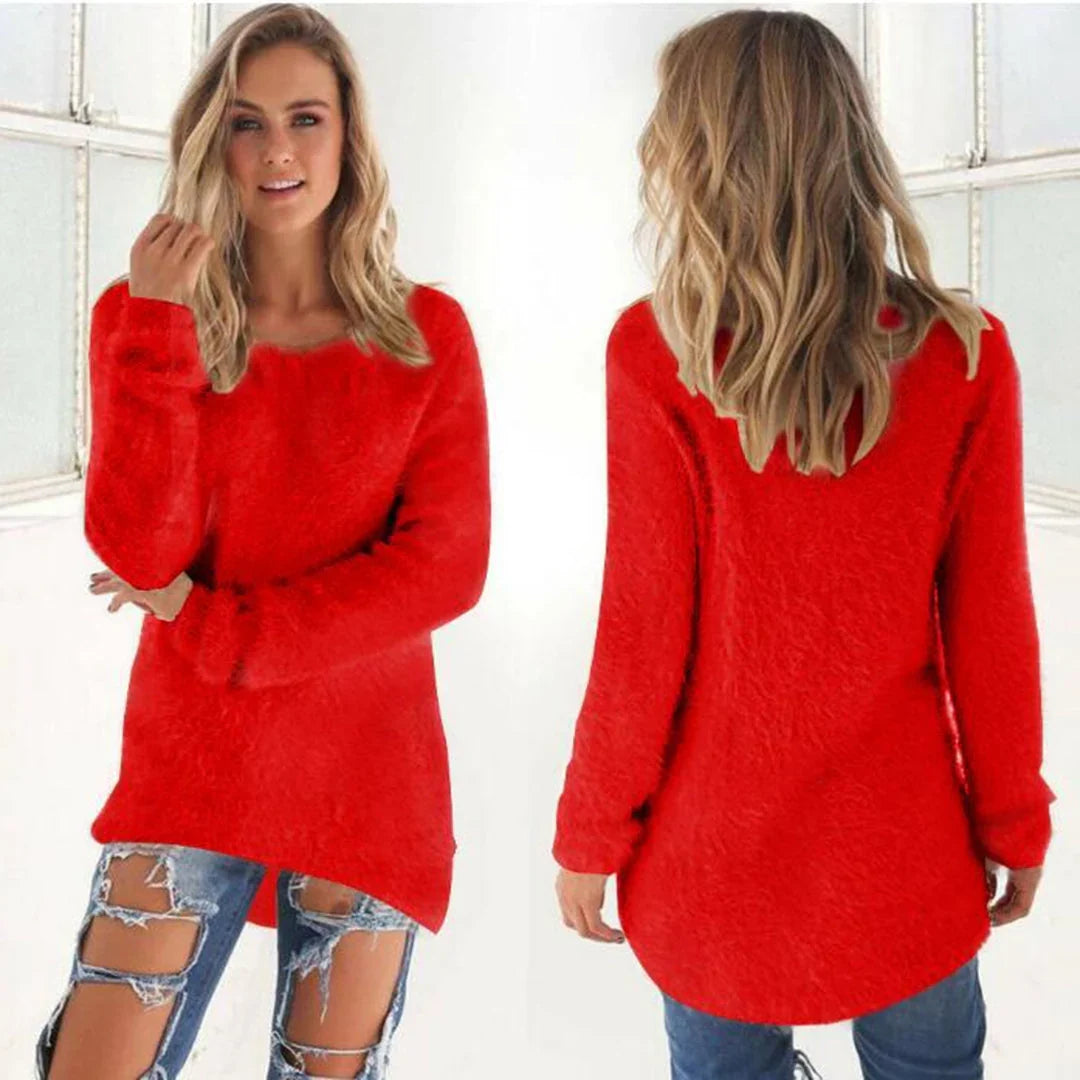 Warme fluffy sweater voor dames
