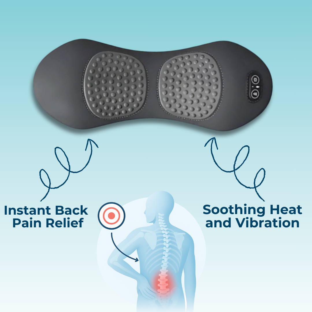 Rugmassageapparaat met Warmte en Trilling, Lendensteun voor Verlichting van Ischias, Onderrugpijn en Houdingscorrectie – 3-in-1 Thuistherapie