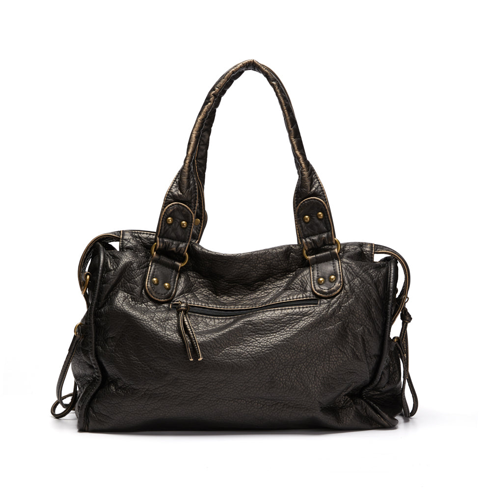 Élégance Zwart | Luxe Handtas van Echt Leer