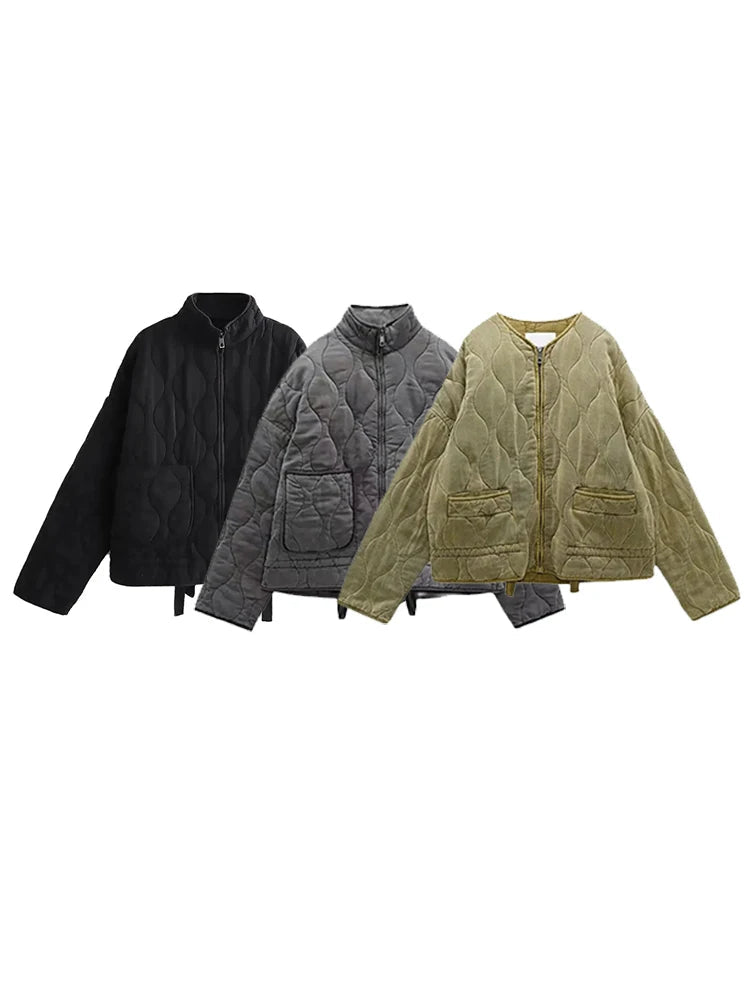 Sarah - oversized vintage Gewatteerde Dames Jas
